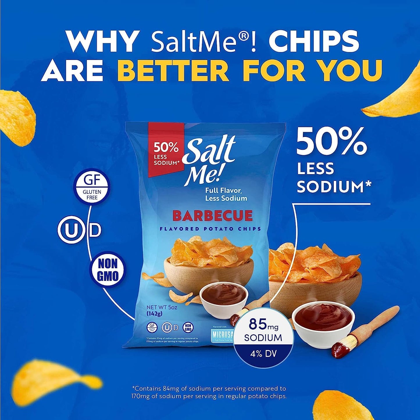 SaltMe! Barbeque Potato Chips 5oz Bag - 6ct