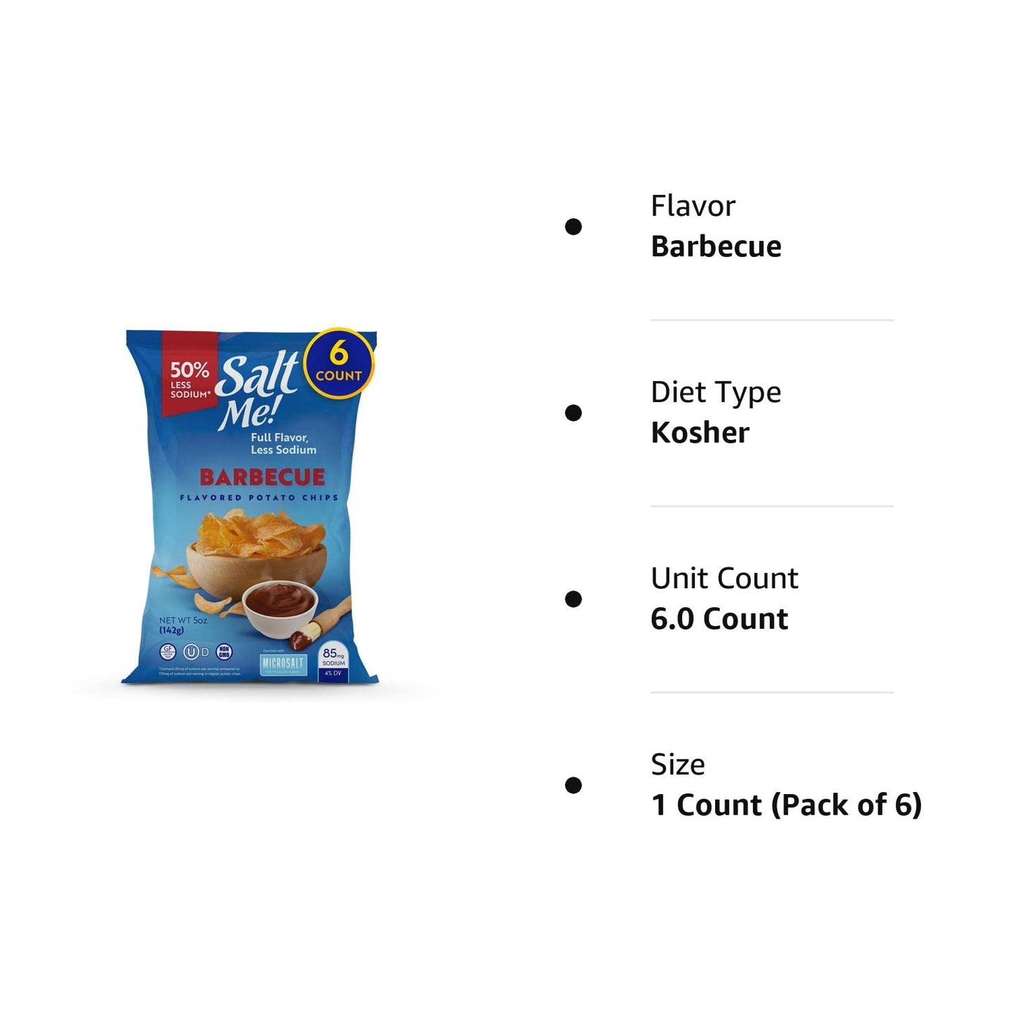 SaltMe! Barbeque Potato Chips 5oz Bag - 6ct