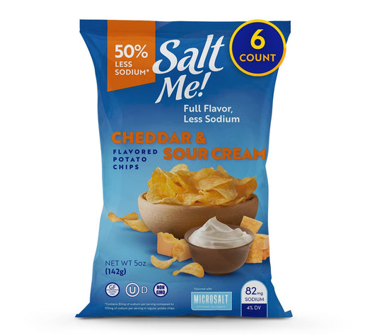 SaltMe! Cheddar & Sour Cream Potato Chips 5oz Bag - 6ct