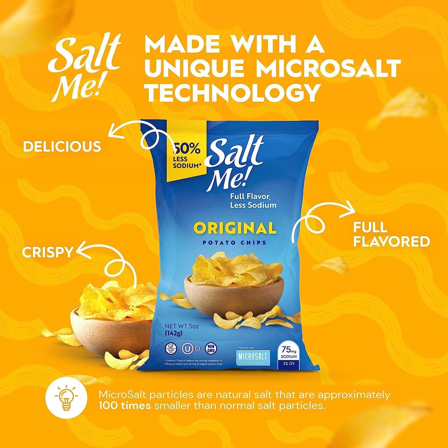 SaltMe! Original Potato Chips 5oz Bag - 6ct