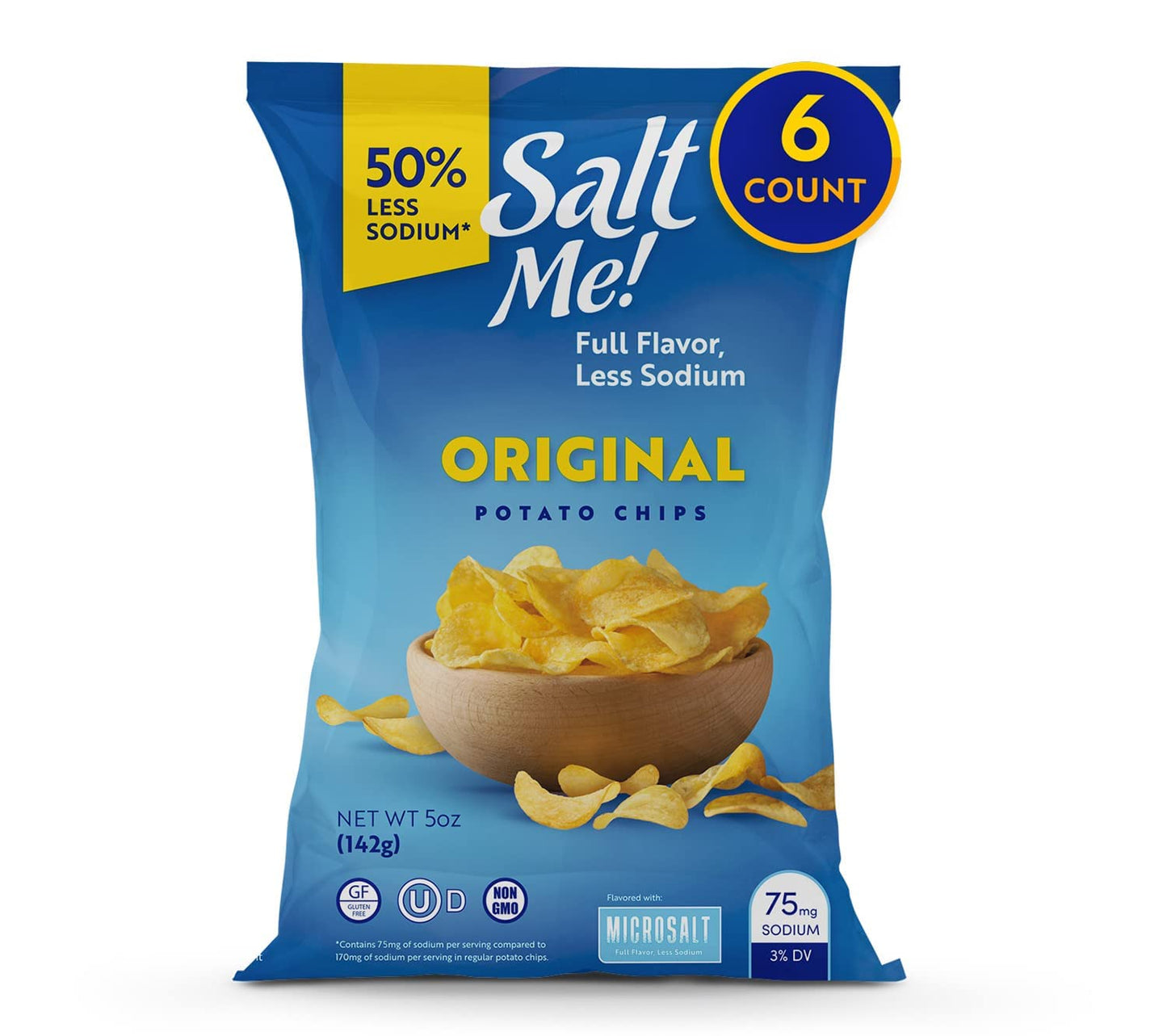 SaltMe! Original Potato Chips 5oz Bag - 6ct