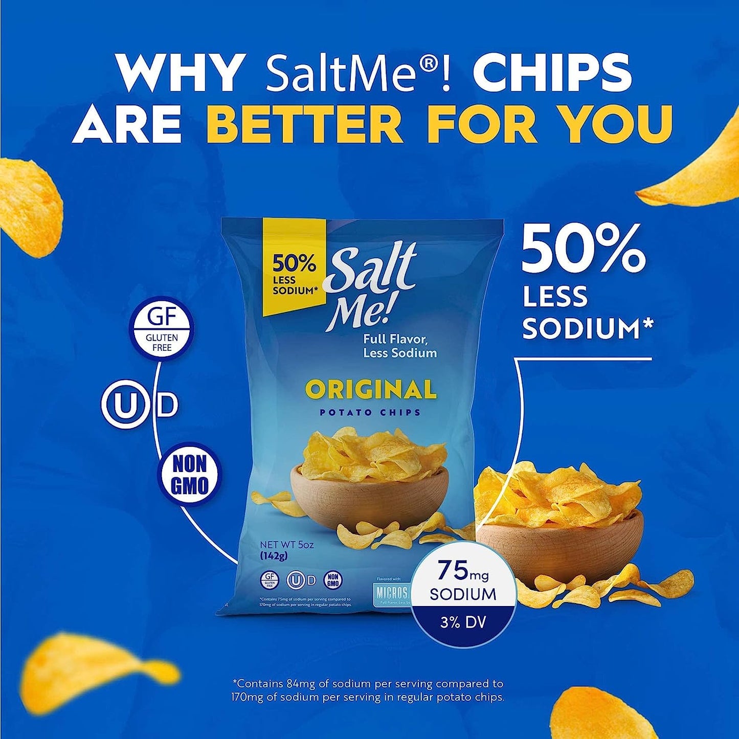 SaltMe! Original Potato Chips 5oz Bag - 6ct