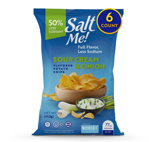 SaltMe! Sour Cream & Onion Potato Chips 5oz Bag - 6ct